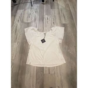 Ava & Viv plus size white blouse, size 3X